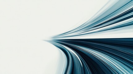 Aufkleber - Abstract blue and white light streaks converging into a vanishing point, suggesting speed and movement.