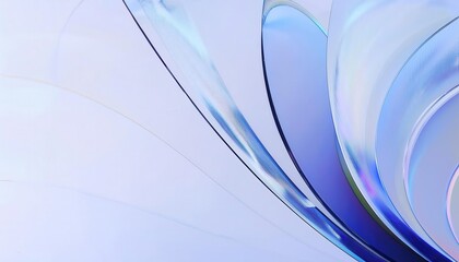 Fototapete - Elegant Abstract Blue Glass Swirls and Fluid Lines with Iridescent Hues. Perfect for Modern Design Concepts, Technology Themes, and Minimalist Aesthetics