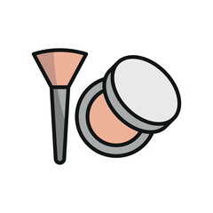 Wall Mural - Powder puff beauty make up icon vector