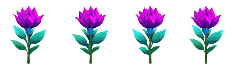 set of flowers