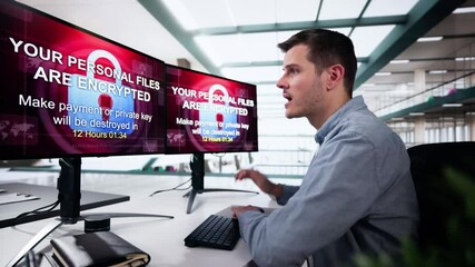 Aufkleber - Ransomware Malware Cyber Attack