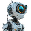 © nature.floor - White humanoid robot with large round eye isolated on a transparent background.