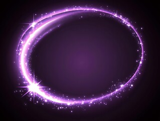 Wall Mural - glowing purple oval light sparkles abstract background