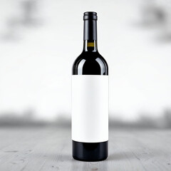 Concept photo of wine bottle with blank white label for product mockup