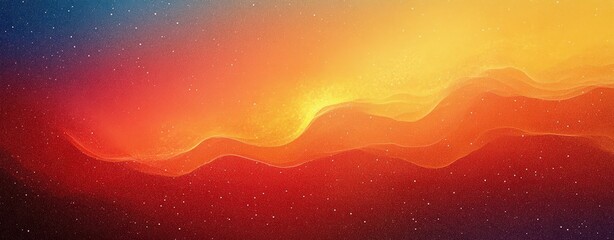 Poster - Vibrant Gradient Abstract Background with Smooth Transitions Red Orange Yellow Grainy Texture