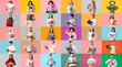 © Pixel-Shot - Collage of different people with magazines on color background