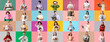 © Pixel-Shot - Collage of different people with magazines on color background