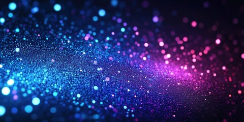 Poster - Vibrant Abstract Digital Background with Blue and Purple Lights Soft Glow and Bokeh Patterns