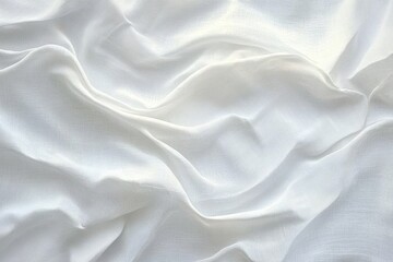 Aufkleber - Crumpled White Fabric Texture Background Soft Natural Lighting Minimalistic Composition