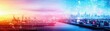 © taweesak - A creative montage of logistics innovations showcasing freight drones, smart ports, and energy grids