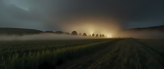 Wall Mural - the tranquility of wind rustling through fields enhancing the sensory experience of nature
