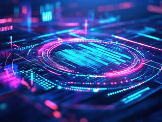Aufkleber - Milestone tracker, futuristic digital interface, 3D illustration