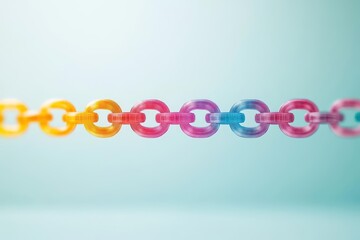 Poster - Vibrant Collection of Colorful Plastic Rings Displayed in a Patterned Arrangement Highlighting Playfulness and Creativity in a Bright Environment