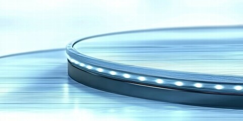 Aufkleber - A sleek, illuminated circular platform with a smooth surface, suggesting modern design.