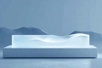 Poster - A minimalist design featuring a smooth, wave-like structure on a clean surface.