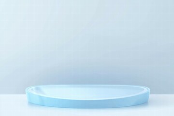 Poster - A simple blue oval platform against a soft gradient background, ideal for product displays.