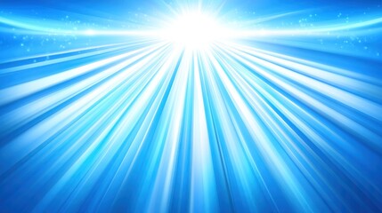 abstract radiant light burst, bright blue rays extending outward from a central sunburst.