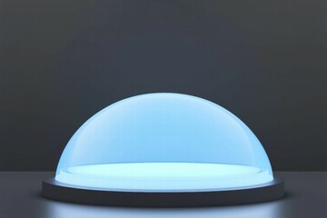 Poster - A translucent dome structure emitting a soft blue light, suggesting a futuristic display.