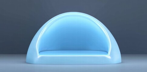Leinwandbilder - A modern, illuminated seating area designed for relaxation and comfort.