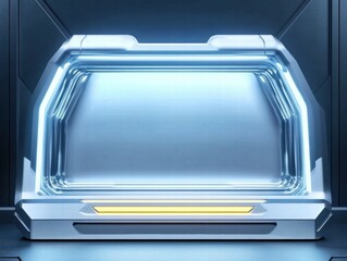 Poster - A sleek, illuminated display case with a modern design, ideal for showcasing items.