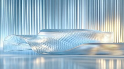 Poster - A sleek, modern sofa design with flowing lines and a translucent appearance.