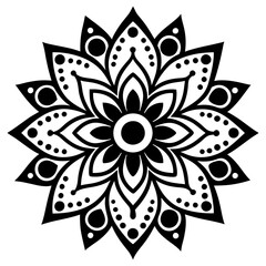 Traditional indian style, ornamental floral elements for henna tattoo