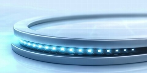 Poster - A sleek, futuristic platform with illuminated edges, suggesting advanced technology.