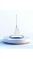 Aufkleber - A minimalist design featuring a cone-shaped structure on a circular base, emphasizing elegance.