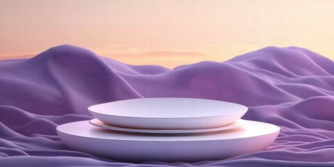 Aufkleber - Abstract composition of layered plates on a textured surface with a soft color gradient.