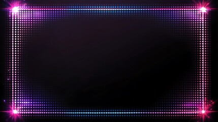 Wall Mural - abstract neon glowing frame design with dots