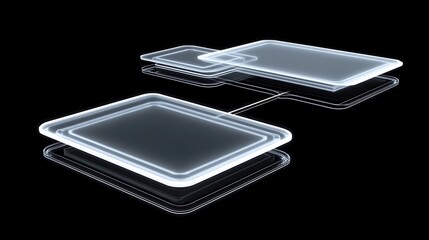 Abstract Glass Panels Connected In Network Design