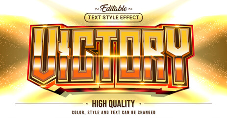 Wall Mural - editable text style effect - victory text style theme.