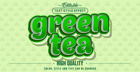 Aufkleber - Editable text style effect - Green Tea text style theme.