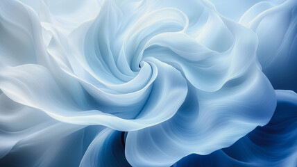 Sticker - Celestial Swirl: Abstract Blue Silk Fabric Texture 