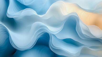 Sticker - Celestial Blue Silk: Abstract Drapery in Soft Hues 