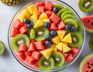 Wall Mural - fruit salad in a bowl