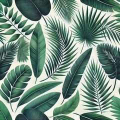 Wall Mural - seamless pattern with leaves