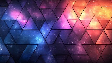 Wall Mural - abstract cosmic nebula triangles.