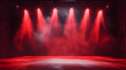 Wall Mural - dynamic red gritty spotlight stage design, wwe style edged background