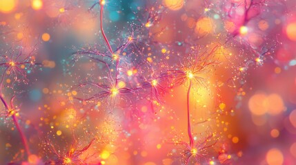 Aufkleber - Visualizing ai algorithms as glowing neural networks in digital art an immersive exploration of intelligent design