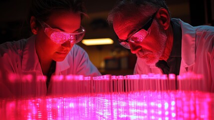 Fototapete - Exploring advanced nanotechnology in scientific research laboratories a close-up perspective on innovative experiments