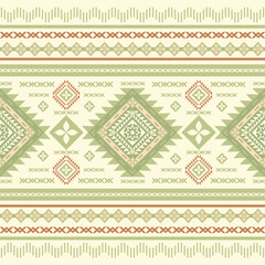 Traditional of Nature Fresh. Ethnic of Botanical Aztec Floral and Leaves Seamless Pattern Vector. Green Brown Beige Embroidery illustration Design. Tile, Silk, Carpet, Hand draw, Bag, Rug, Scarf, Rug.