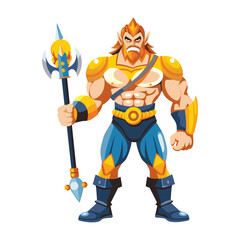 Canvas Print - a flat illustration of a viking character