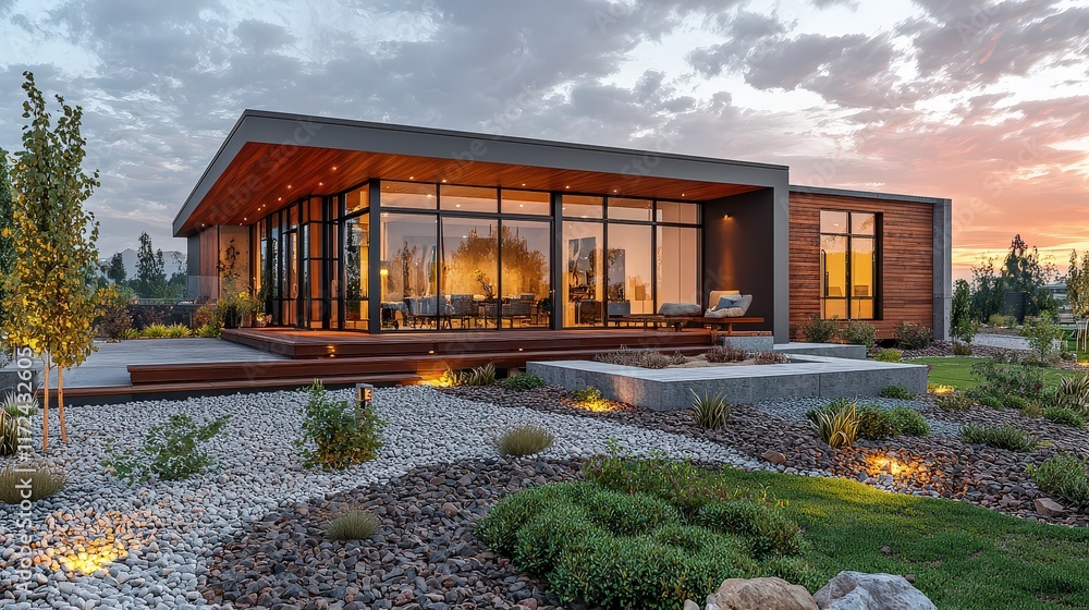 Contemporary energy-efficient single-storey home designed with low ...