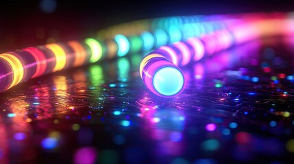 Wall Mural - neon abstract background concept. colorful light stripes create a vivid and vibrant visual effect.