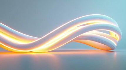 Wall Mural - neon abstract background concept. a glowing, twisted light ribbon showcasing modern design and innov