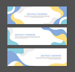 Wall Mural - Set banner template design with abstract pastel background