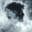 © queen - Smoky Silhouette Man Illustration