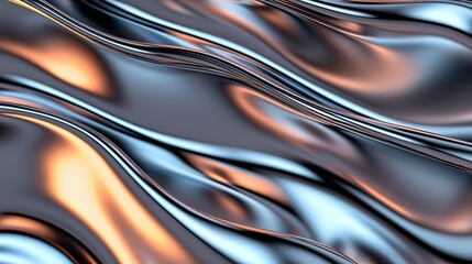 Wall Mural - metallic abstract background idea. abstract image of metallic waves reflecting light in fluid motion