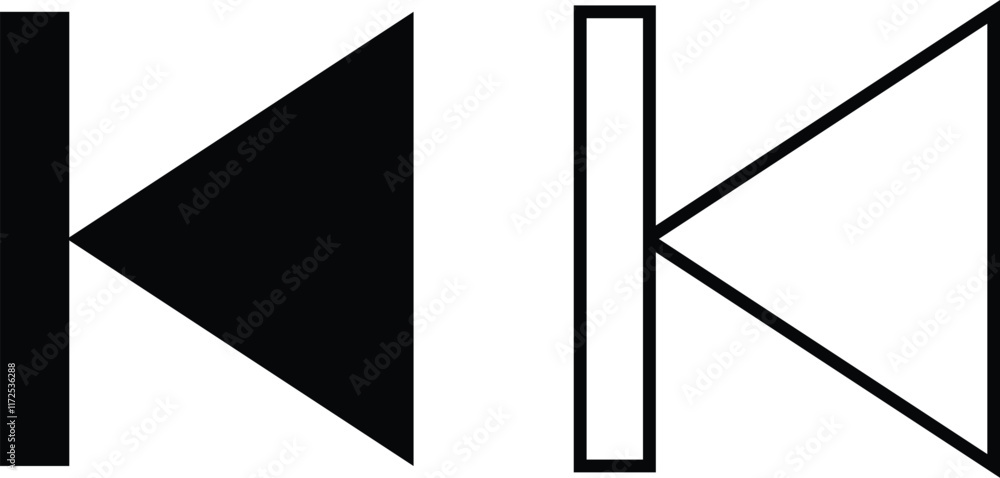 Media control icons set. Play fast next stop, forward, rewind symbols ...